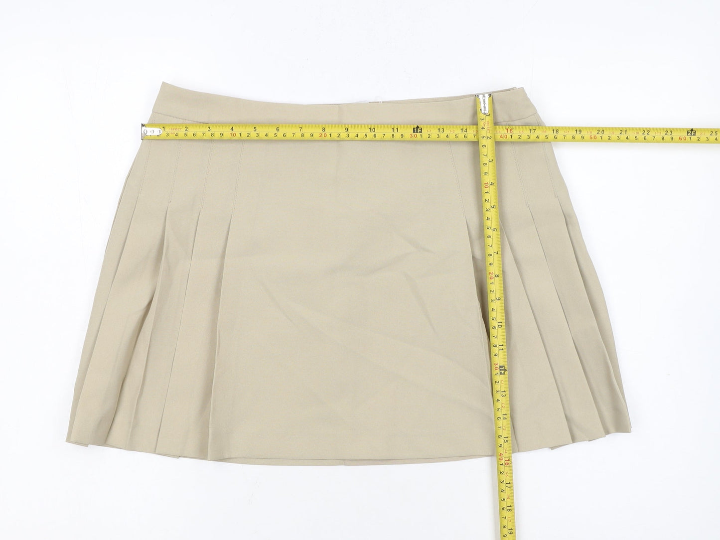 ASOS DESIGN Women’s Beige Pleated Short Skirt Size 16