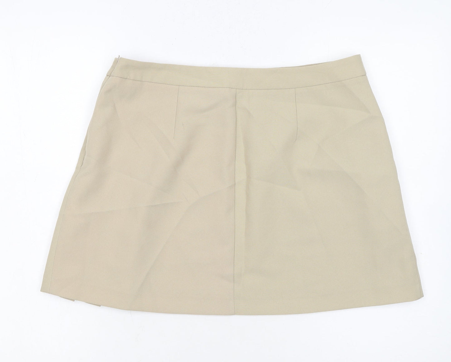 ASOS DESIGN Women’s Beige Pleated Short Skirt Size 16