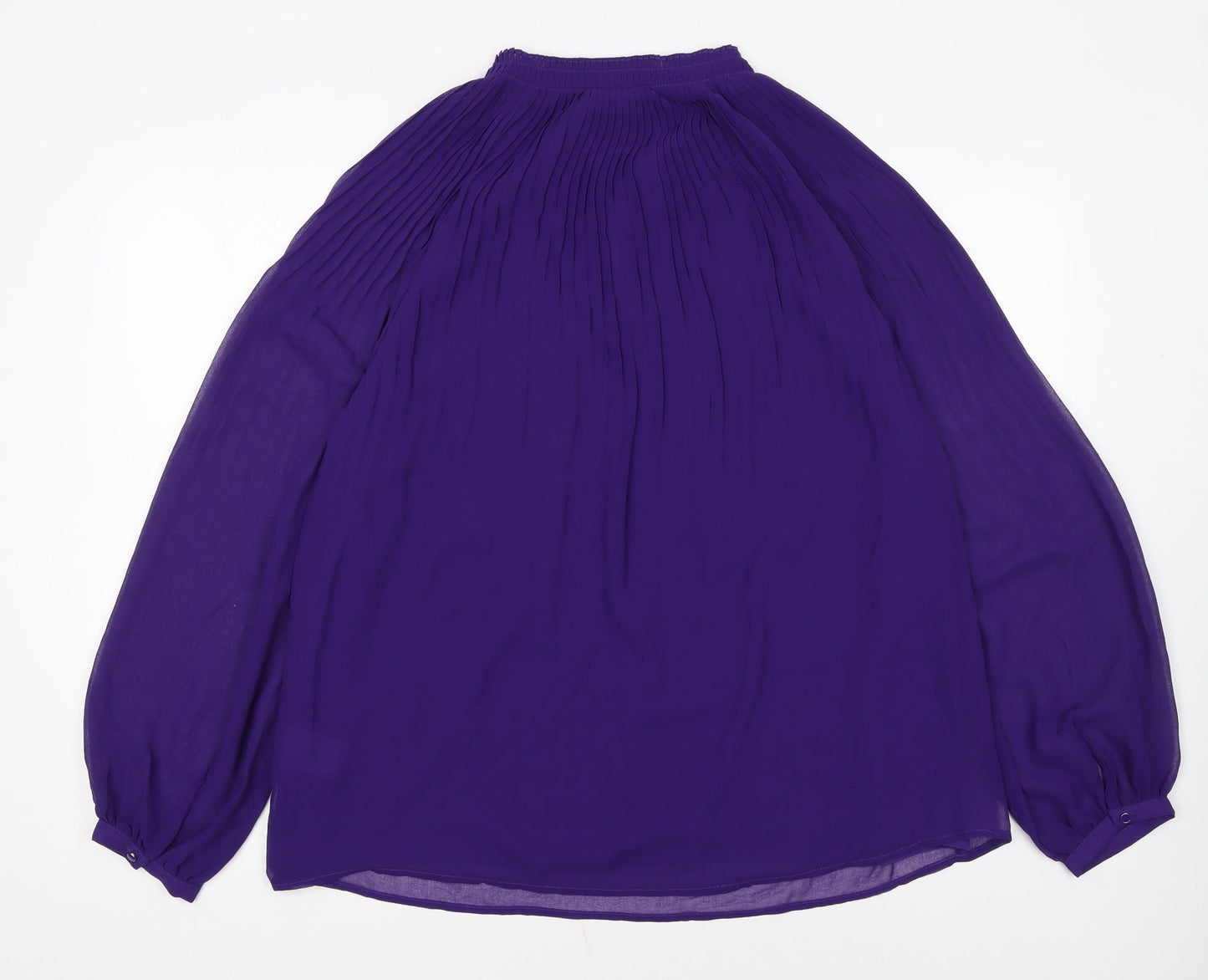 Damart Women’s Purple Pleated Long Sleeve Tunic Blouse Size 18