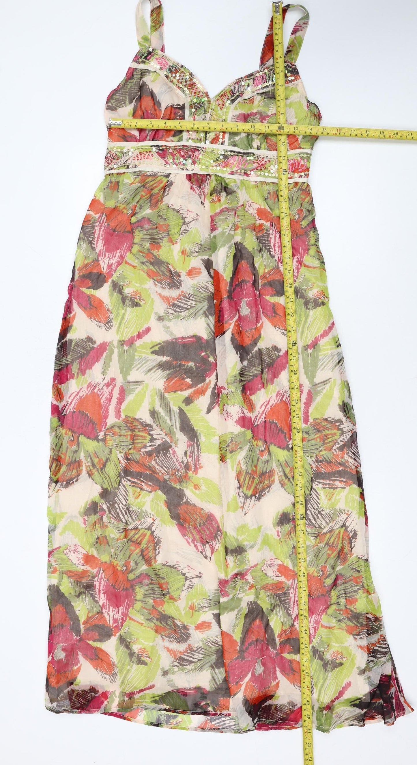 John Rocha Petite Multicoloured Floral Maxi Dress Size 12