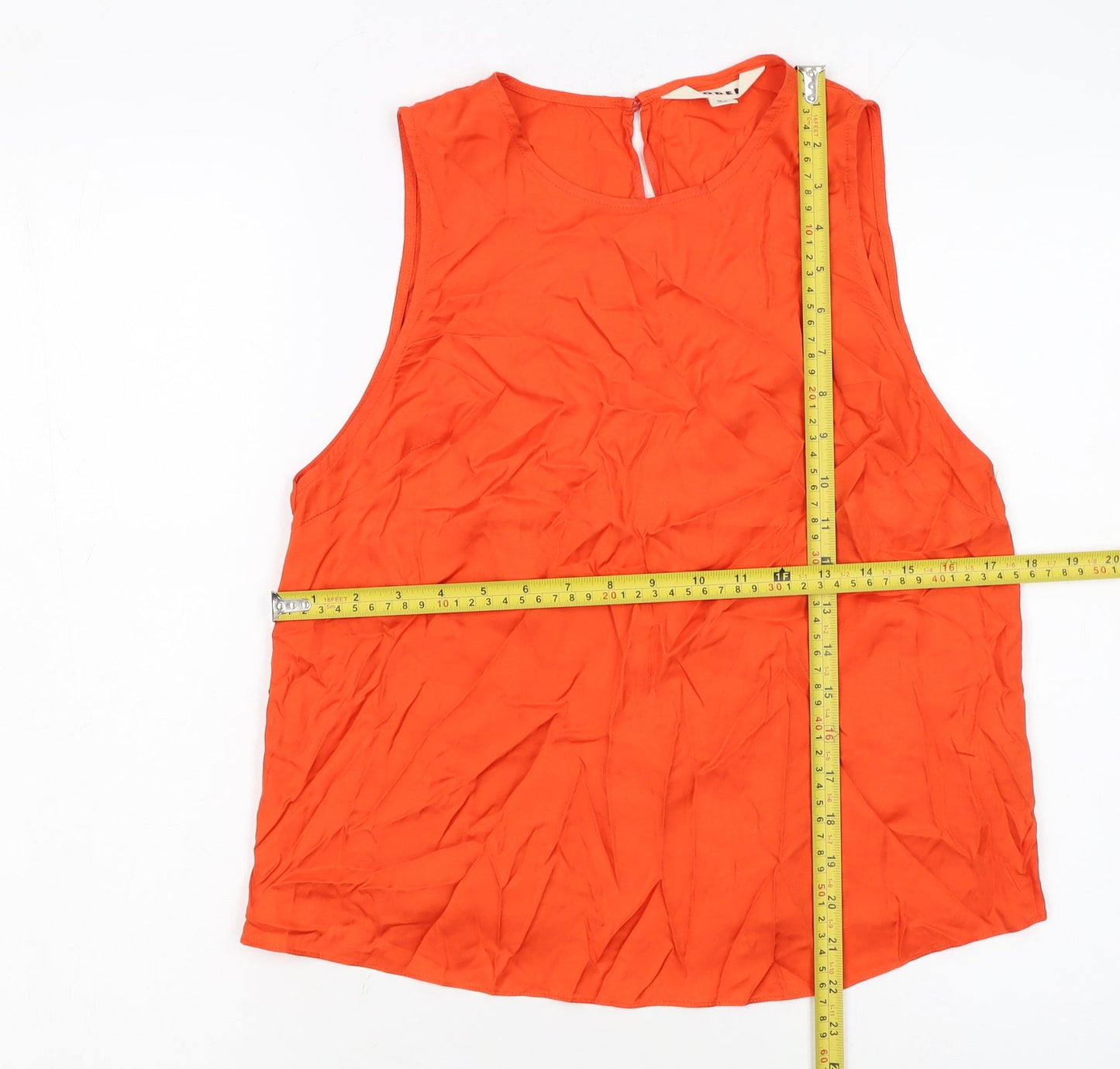 Boden Women Orange Silk Blend Sleeveless Blouse UK 10