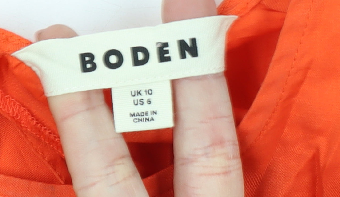 Boden Women Orange Silk Blend Sleeveless Blouse UK 10