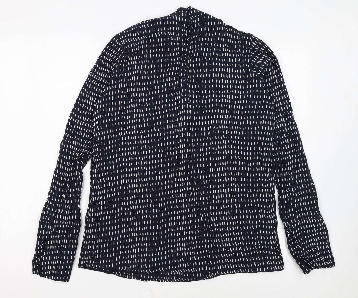 Next Women’s Blue Printed Long Sleeve Viscose Blouse Size 10