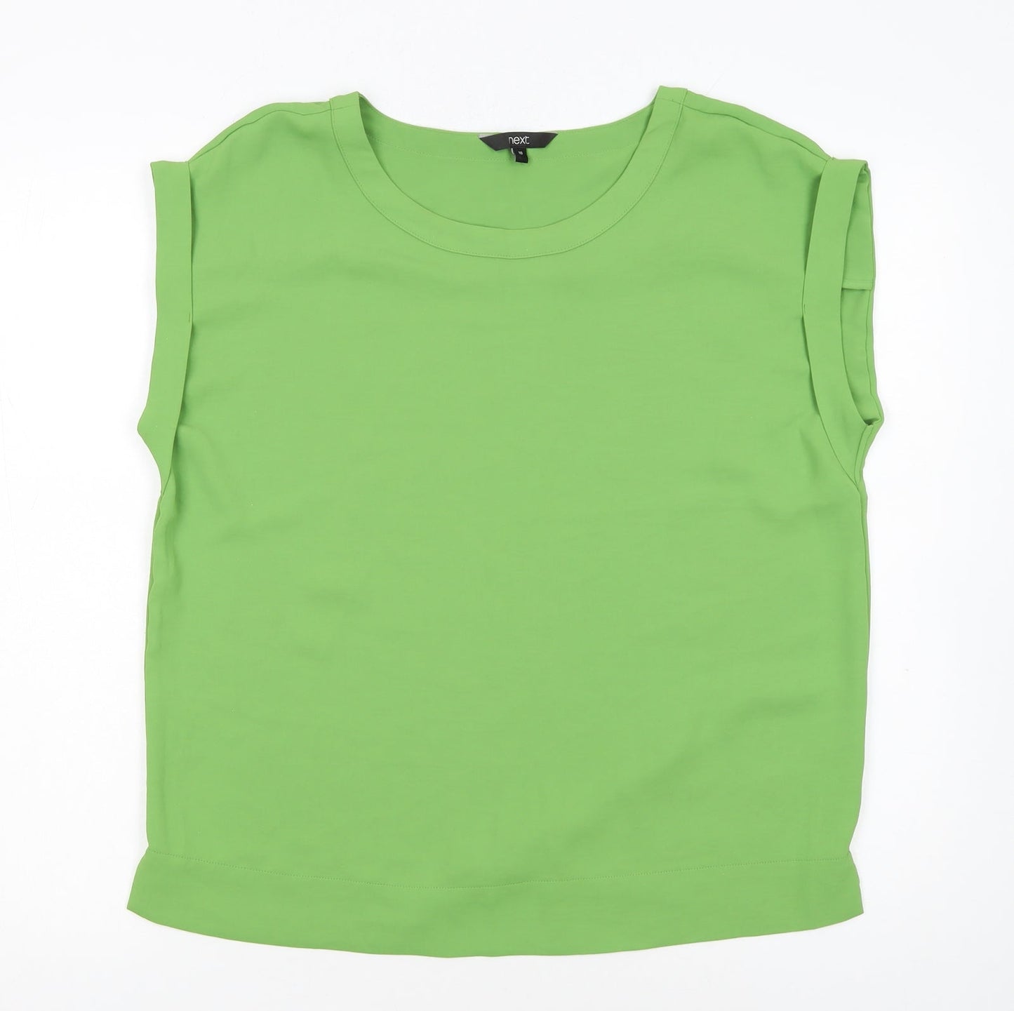 Next Women's Green Sleeveless Crew Neck Polyester Blouse UK 10