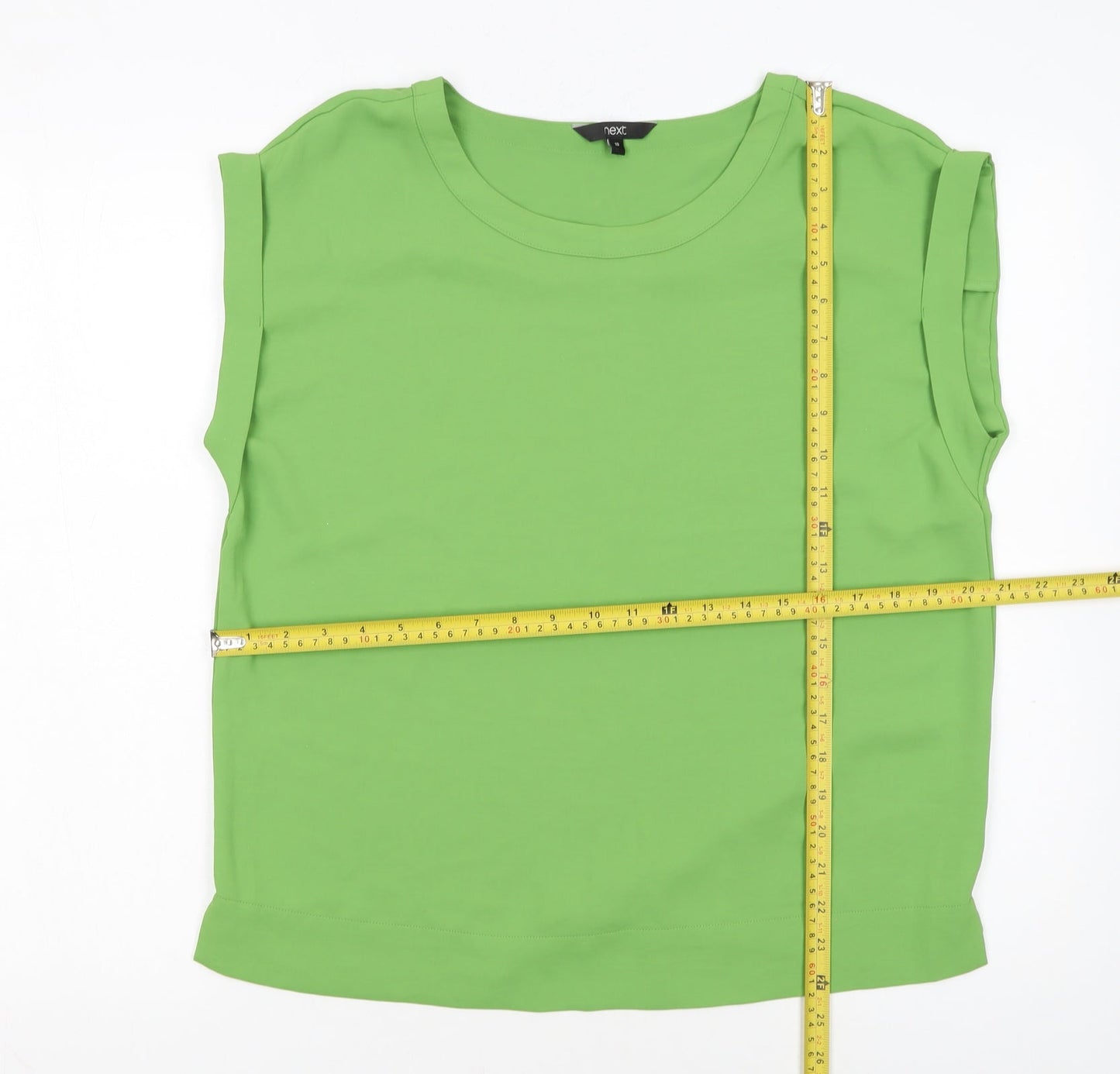 Next Women's Green Sleeveless Crew Neck Polyester Blouse UK 10