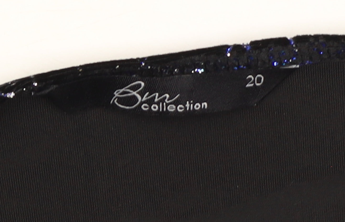 BM Collection Women's Blue Animal Print Velvet T-Shirt Size 20