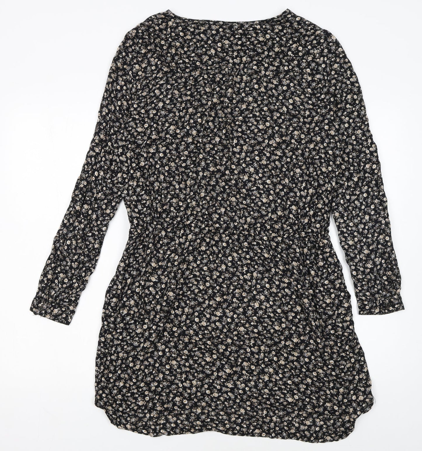 MNG Collection Women’s Black Floral Viscose Shift Dress Size 16