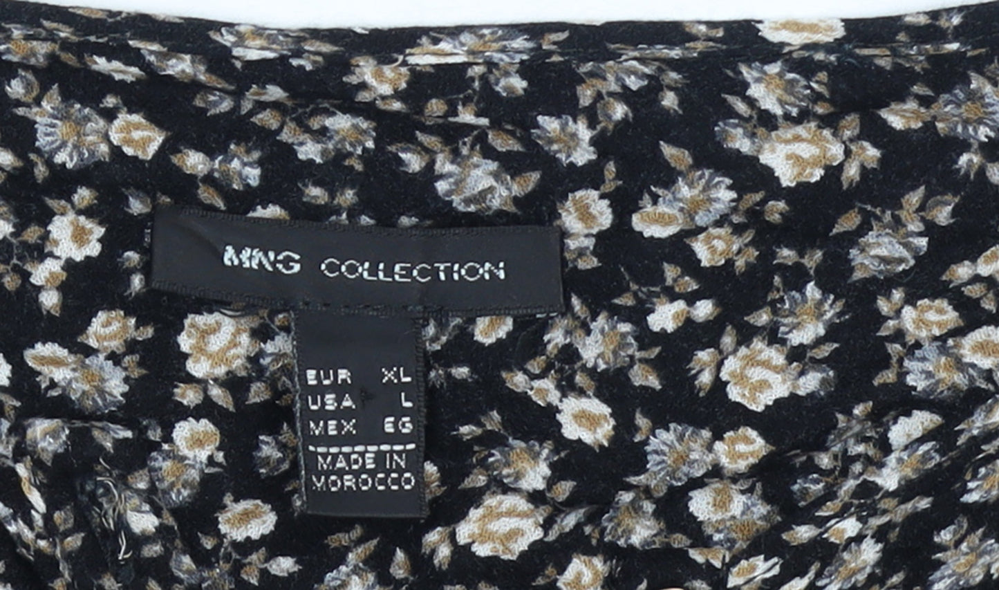 MNG Collection Women’s Black Floral Viscose Shift Dress Size 16