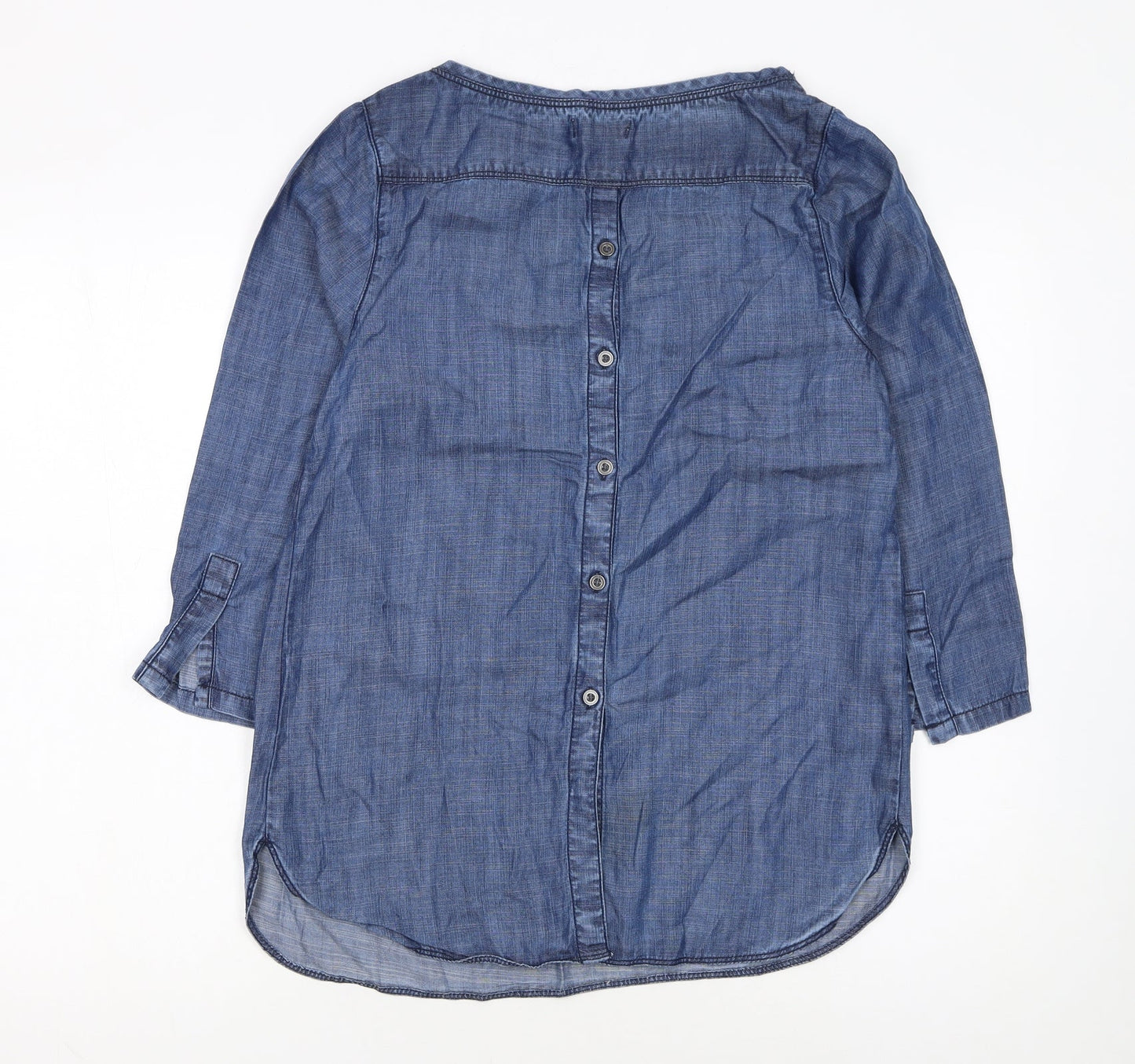 Papaya Women’s Blue Lyocell Chambray Blouse Size 10 3/4 Sleeve