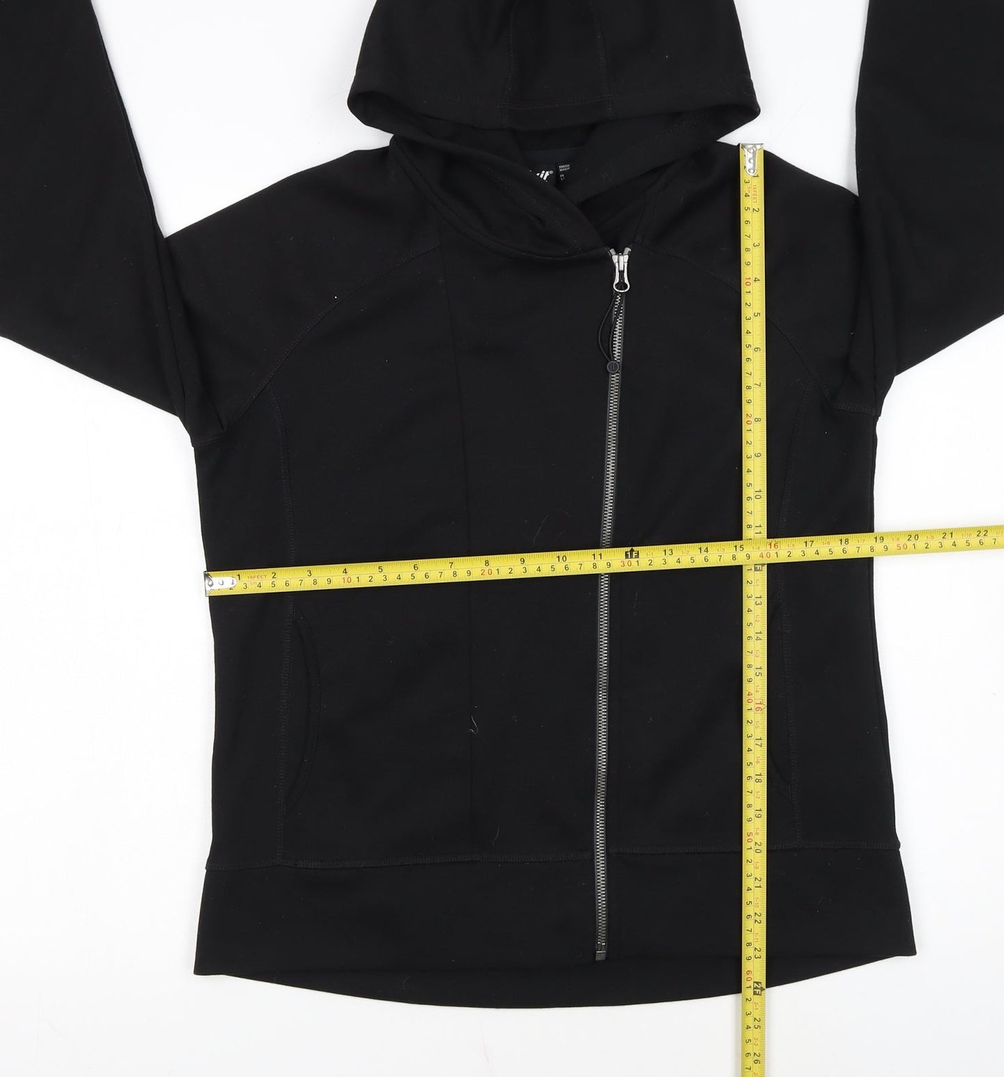 Crivit Women's Black Full Zip Hoodie Size 12/14 Polyester Cotton Blend