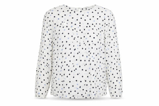 Next Womens White Polka Dot Long Sleeve Viscose Tunic Blouse Size 10