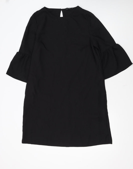 F&F Women’s Black Shift Dress Size 14 3/4 Bell Sleeve Classic Workwear