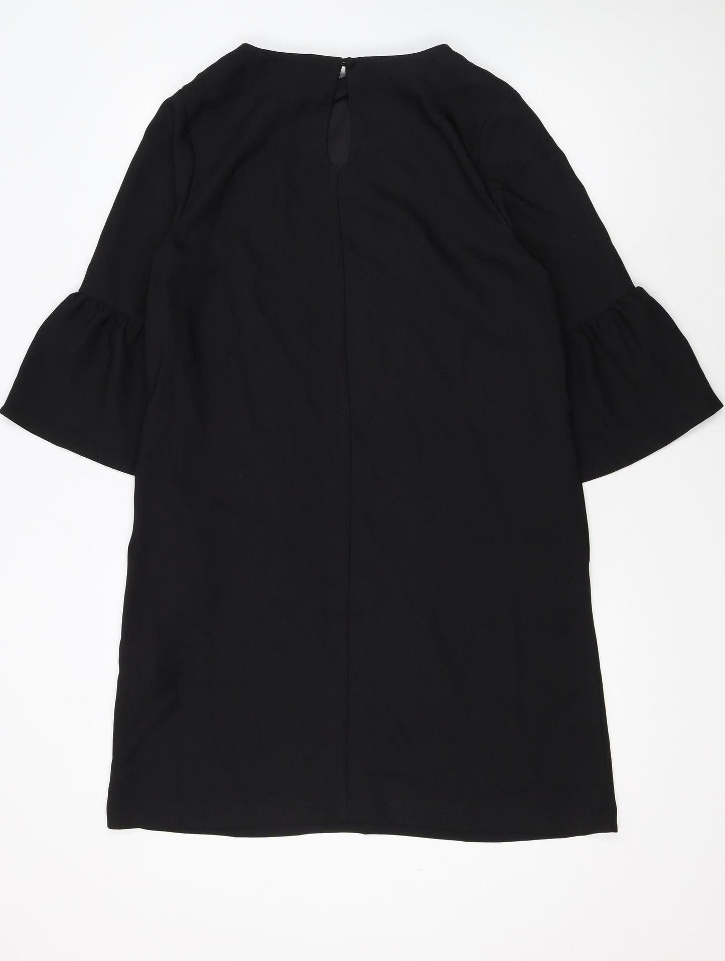 F&F Women’s Black Shift Dress Size 14 3/4 Bell Sleeve Classic Workwear