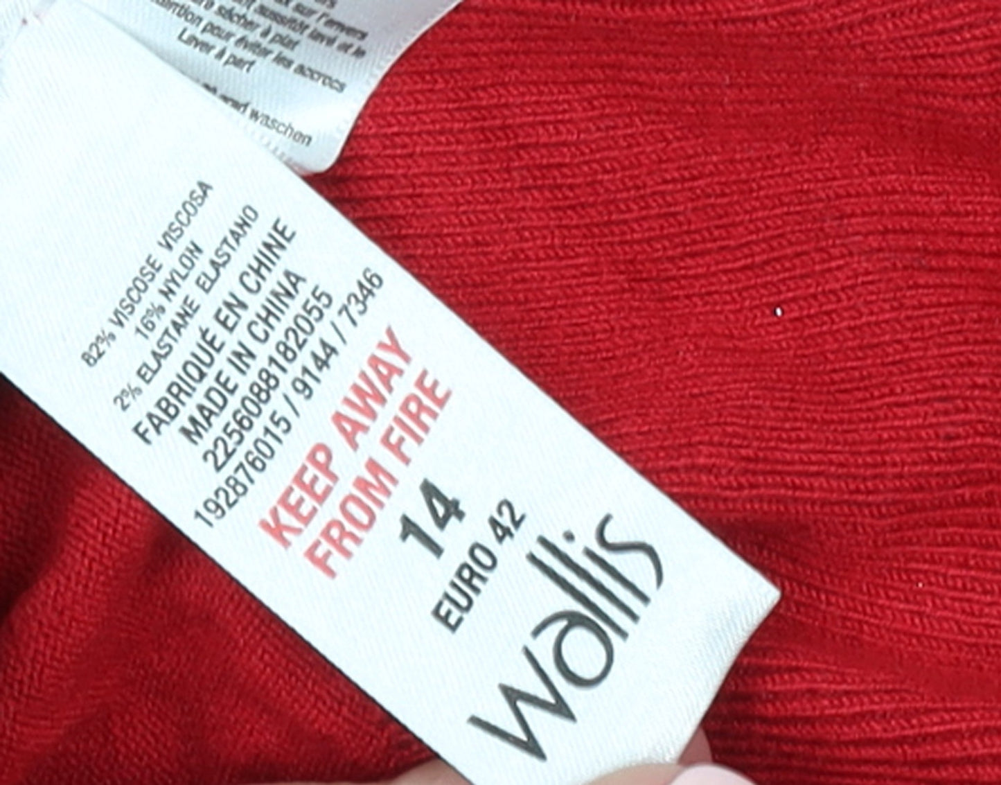 Wallis Women Red Black Trim 3/4 Sleeve Pullover Jumper Size 14