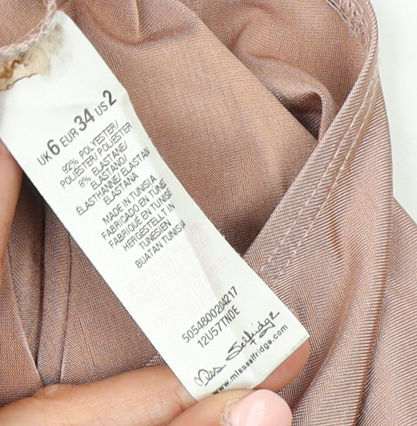 Miss Selfridge Women Beige Off Shoulder Bodysuit UK 6 Polyester Blend