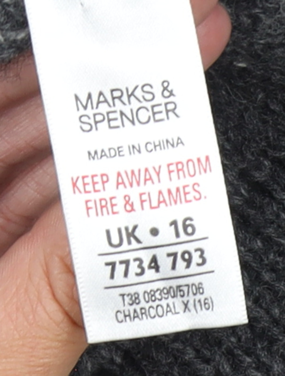 Marks and Spencer Women's Grey Wool Blend Roll Neck Button Cardigan UK 16