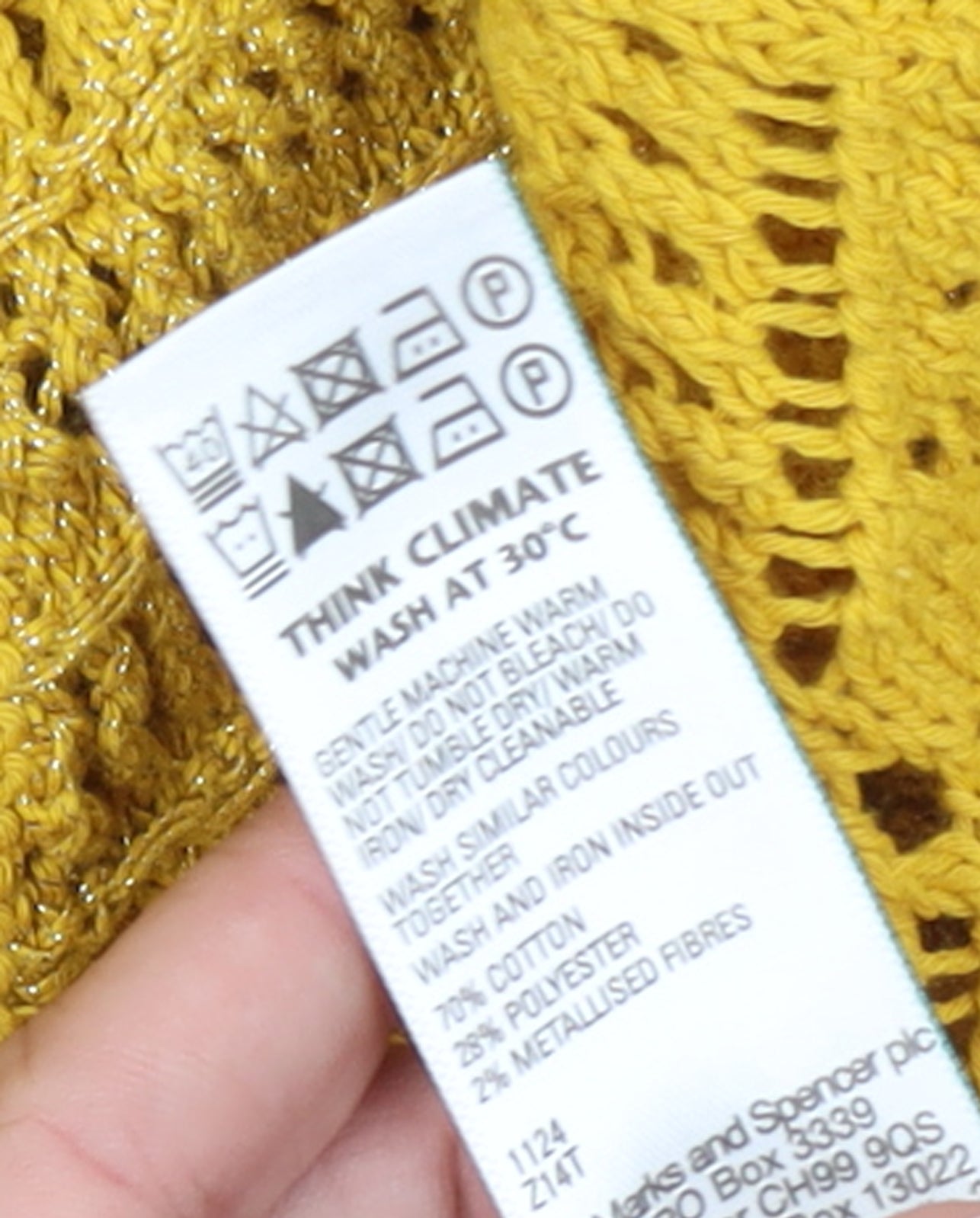 Marks and Spencer Women’s Yellow Open Knit Crochet Tasselled Vest XS