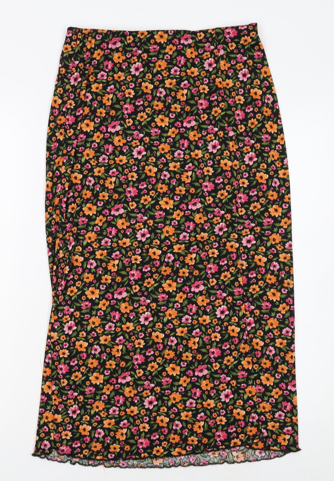 H&M Divided Women's Multicoloured Floral Midi Pencil Skirt Size S