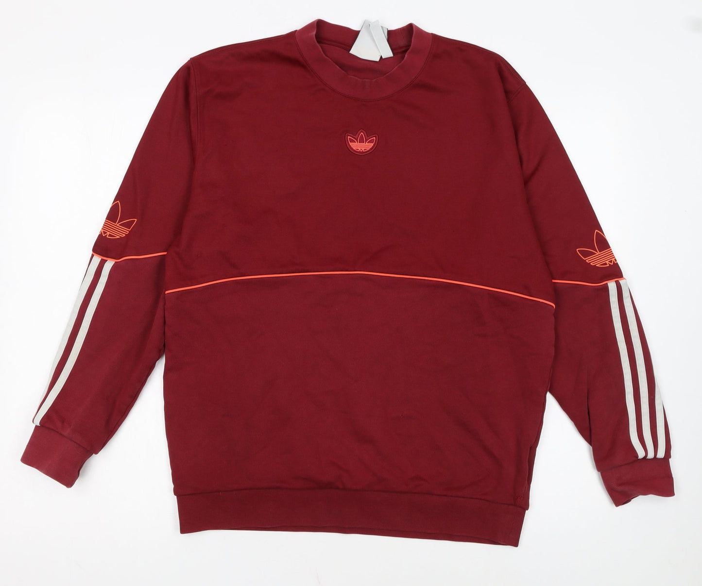 Adidas Men's Red Pullover Sweatshirt M Regular Fit Crew Neck