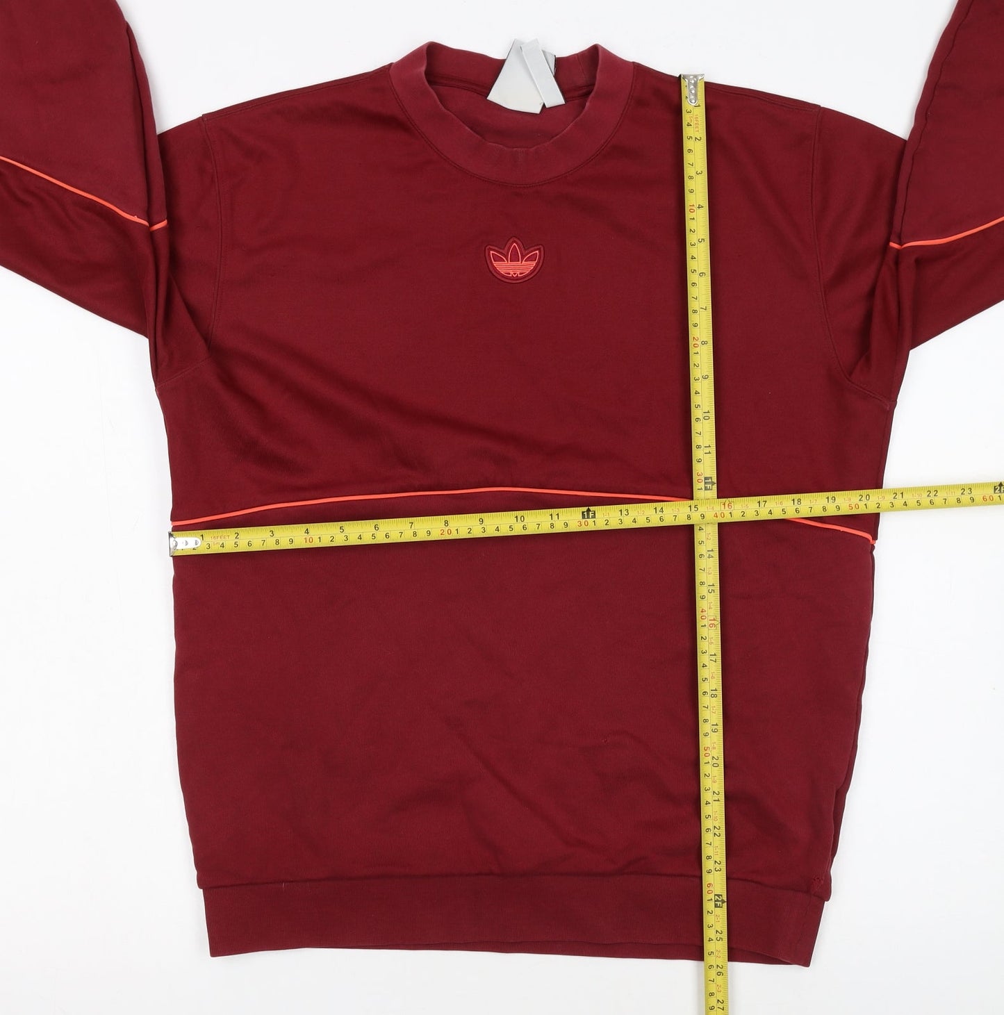 Adidas Men's Red Pullover Sweatshirt M Regular Fit Crew Neck