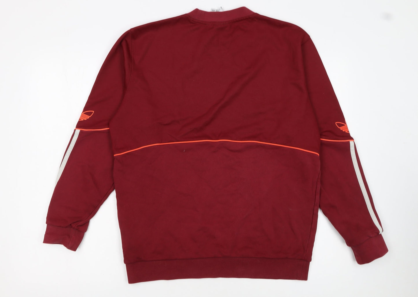 Adidas Men's Red Pullover Sweatshirt M Regular Fit Crew Neck