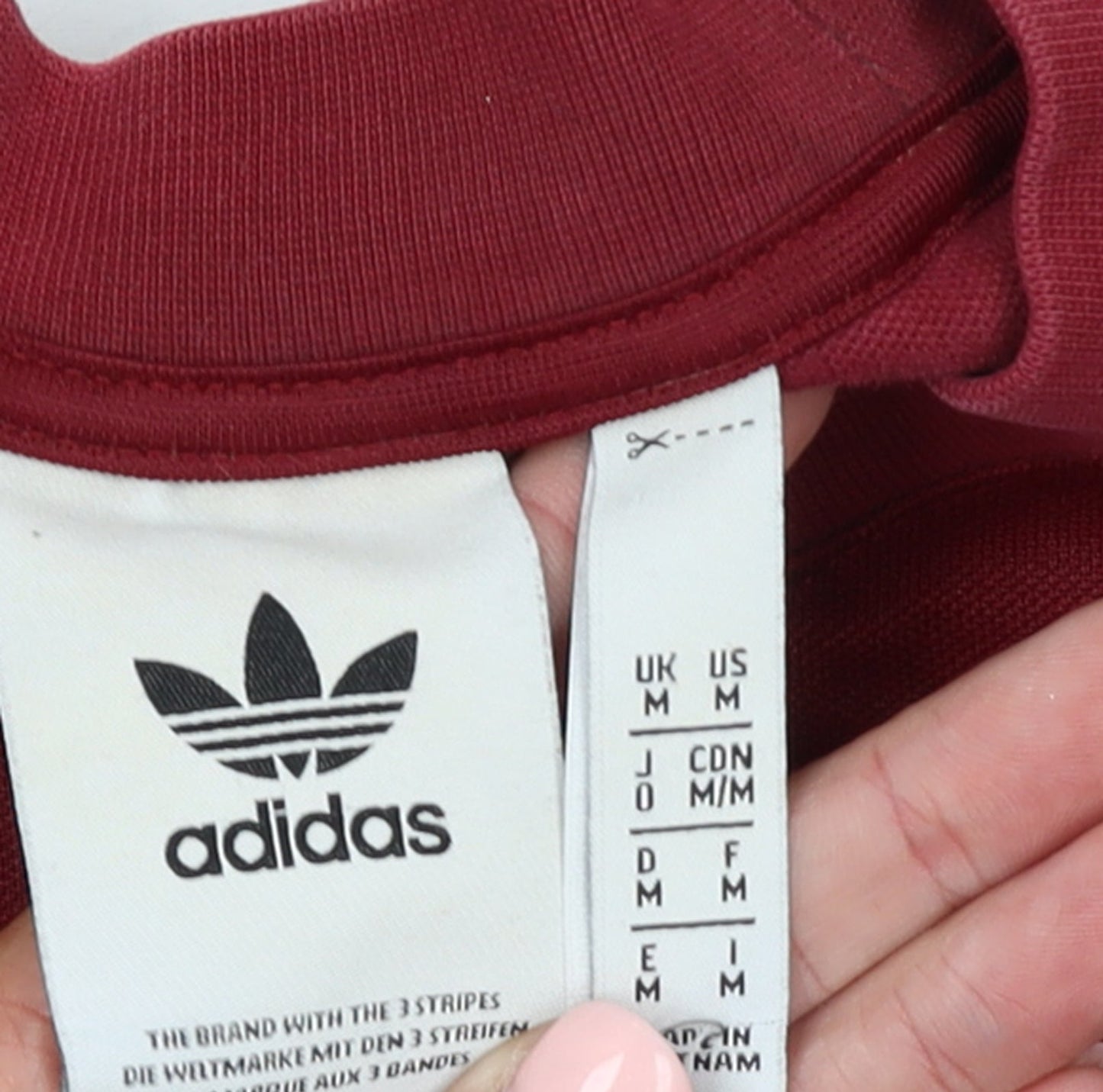 Adidas Men's Red Pullover Sweatshirt M Regular Fit Crew Neck