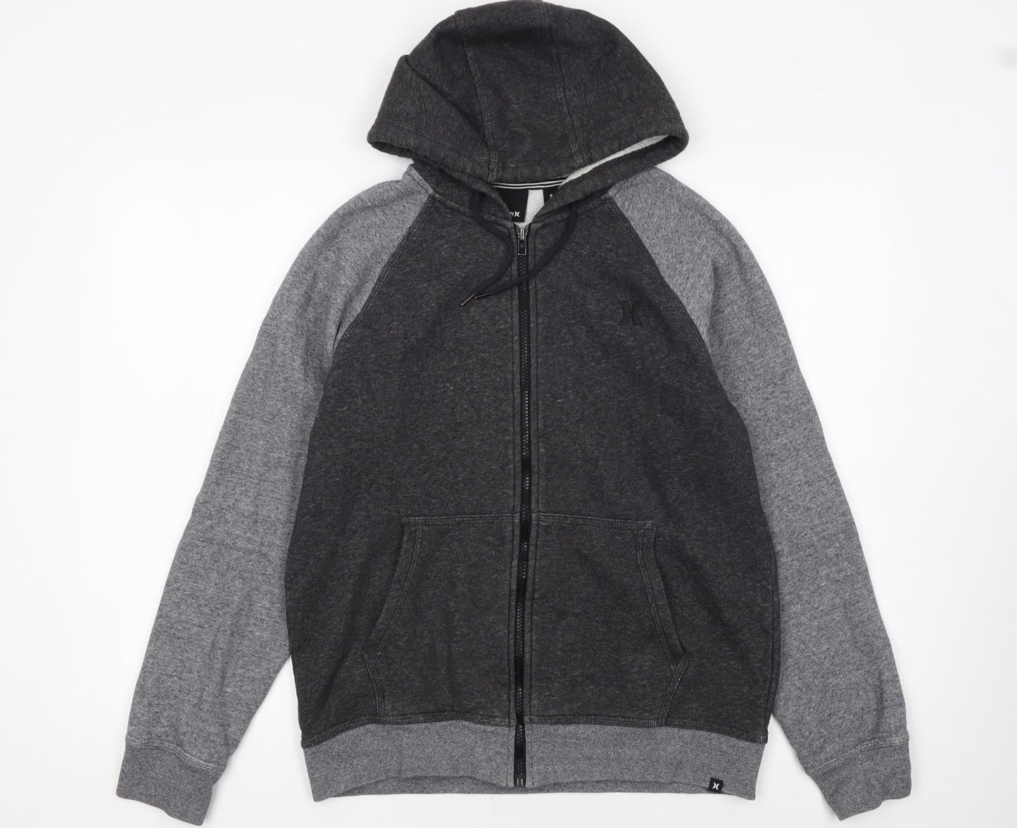 Hurley Men's Grey Full Zip Hoodie Size S Fleece Lined Sweatshirt