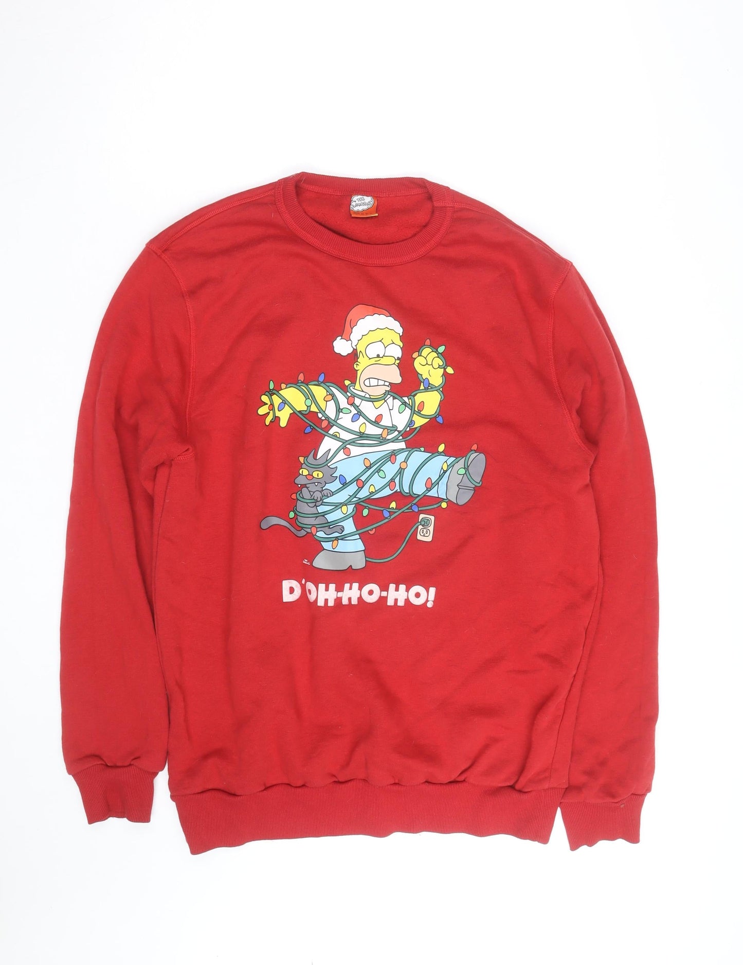 The Simpsons Men’s Red Homer Christmas Sweatshirt L Pullover