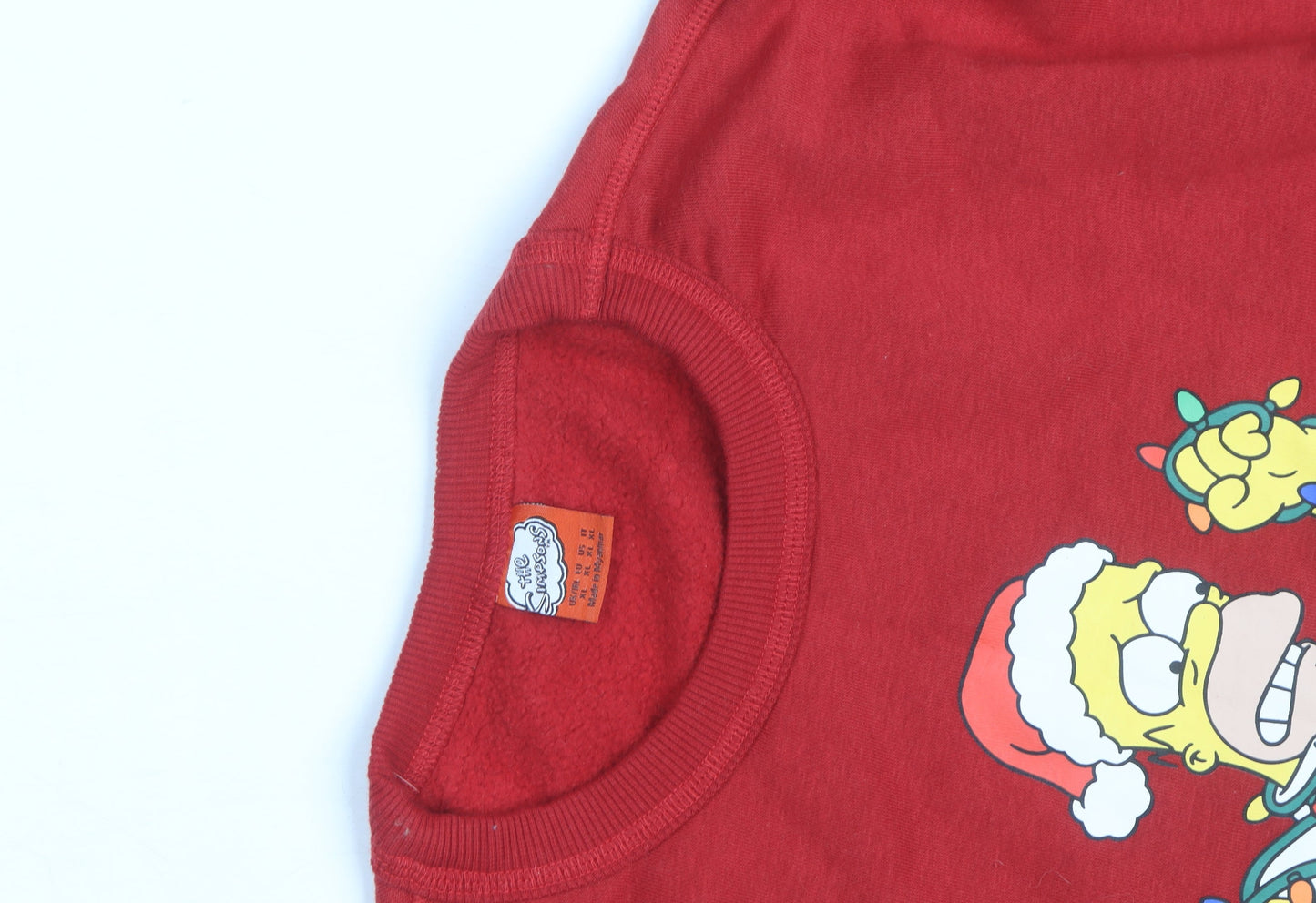The Simpsons Men’s Red Homer Christmas Sweatshirt L Pullover