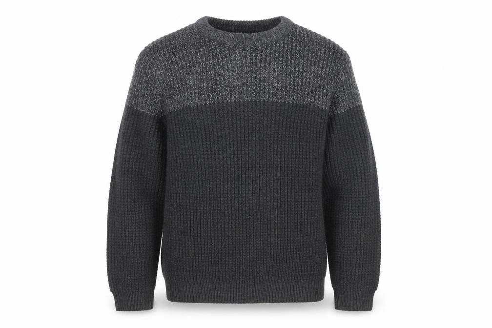 Kensington Eastside Men's Grey Chunky Knit Crew Neck Pullover Jumper M