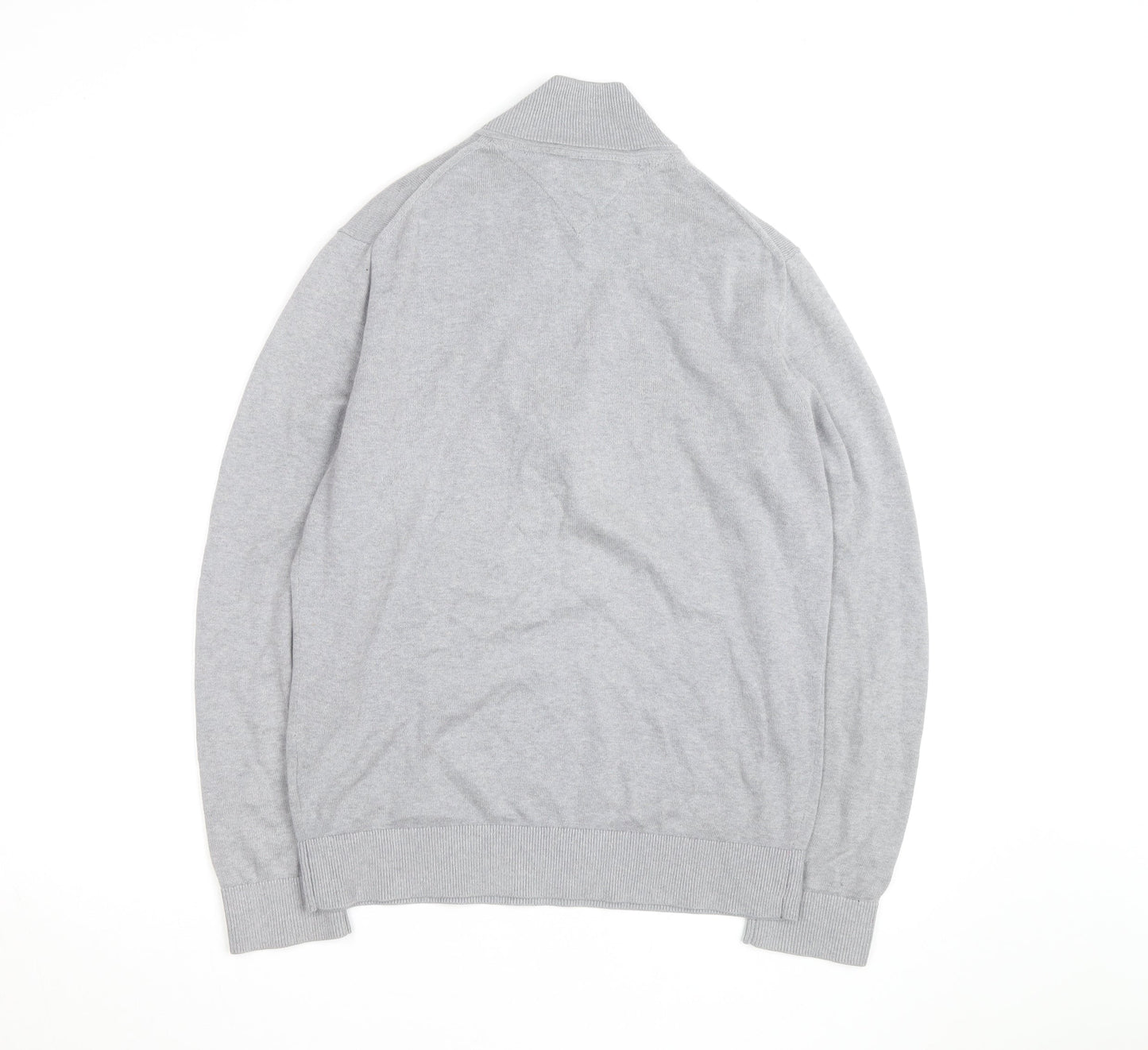 Tommy Hilfiger Men's Grey Cotton 1/2 Zip Jumper Size M