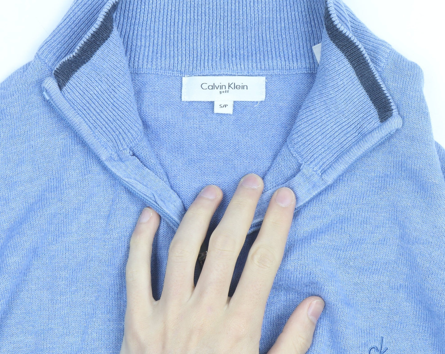 Calvin Klein Men’s Blue 1/4 Zip Golf Jumper Size S
