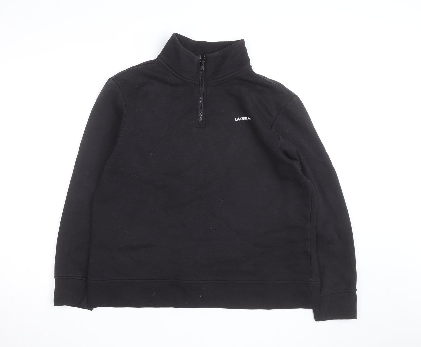 LA Gear Teen Black 1/4 Zip Fleece Sweatshirt UK 16 Regular Fit