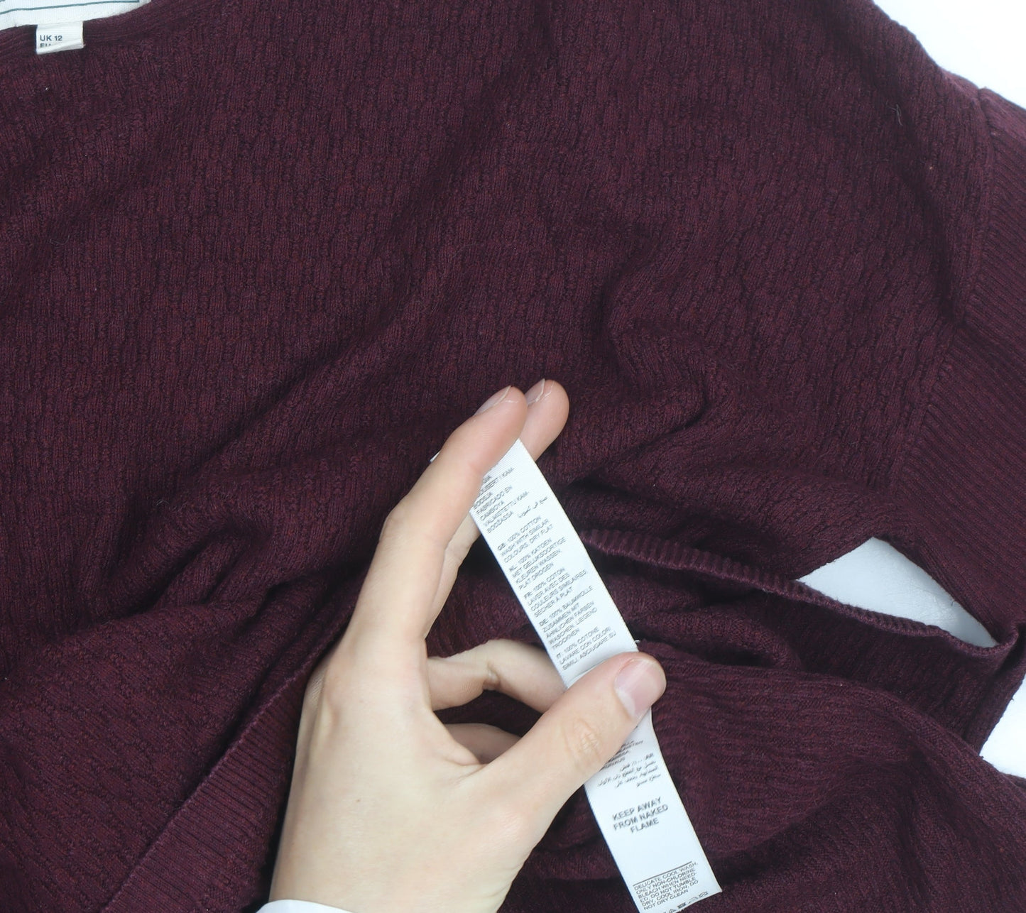 FatFace Womens Red Cotton Blend Crew Neck Jumper Size 12