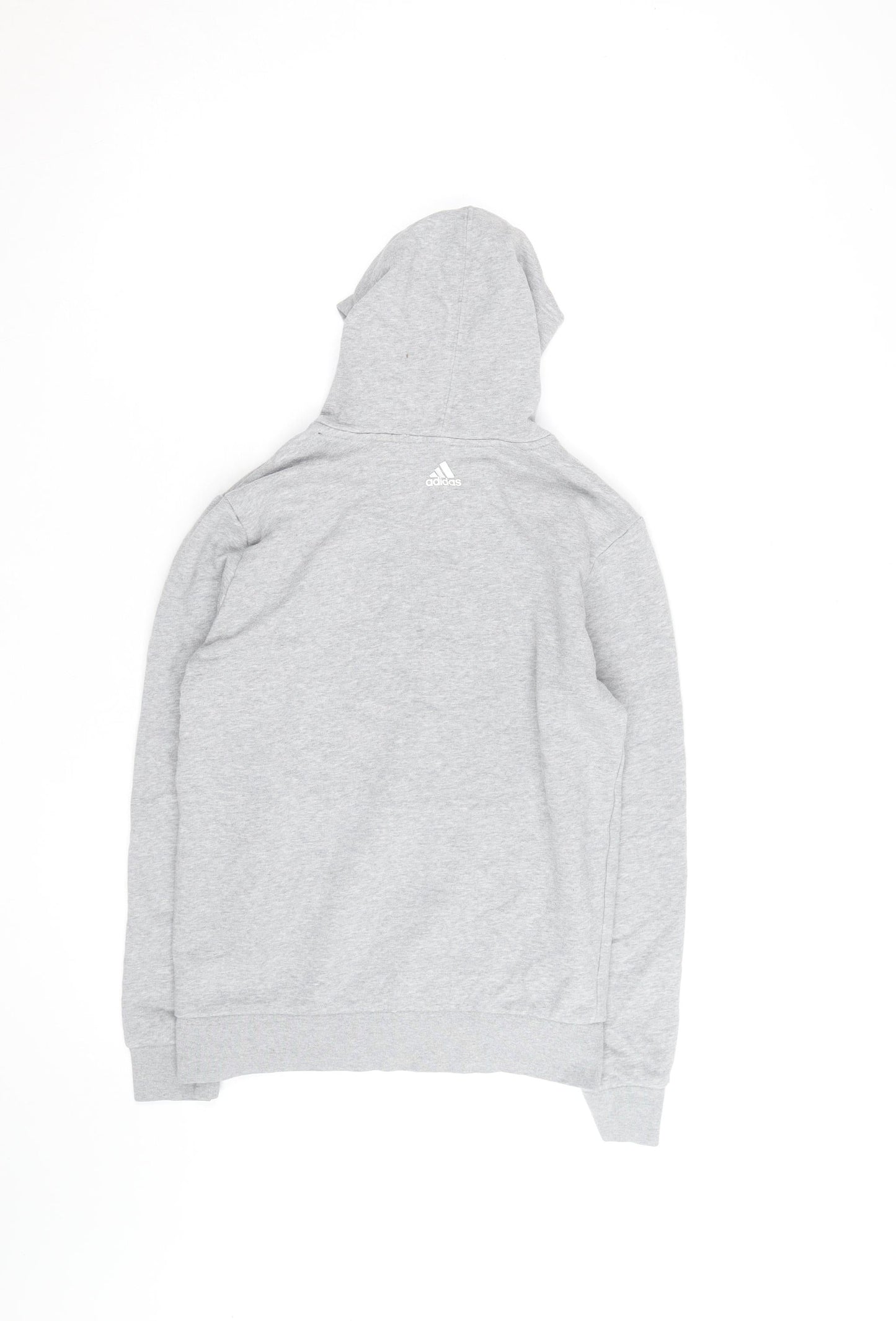 Adidas Boys Grey Pullover Hoodie Long Sleeve Casual Sweatshirt Size 11-12 Years
