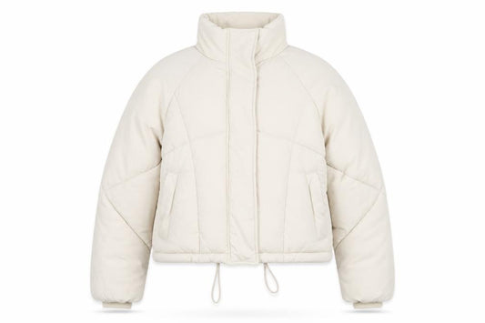 Topshop Women’s Beige Size 8 Puffer Jacket Winter Zip Quilted