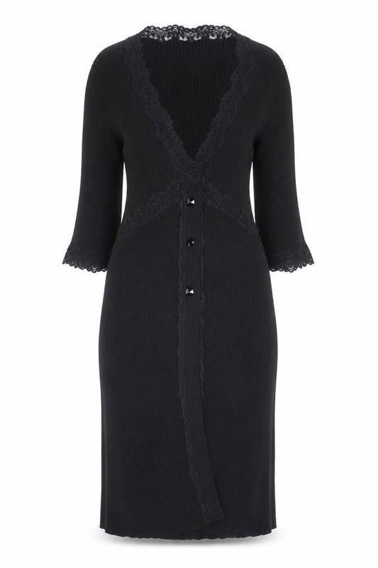 Marks & Spencer Women’s Black Lace Bodycon Knit Dress Size 14