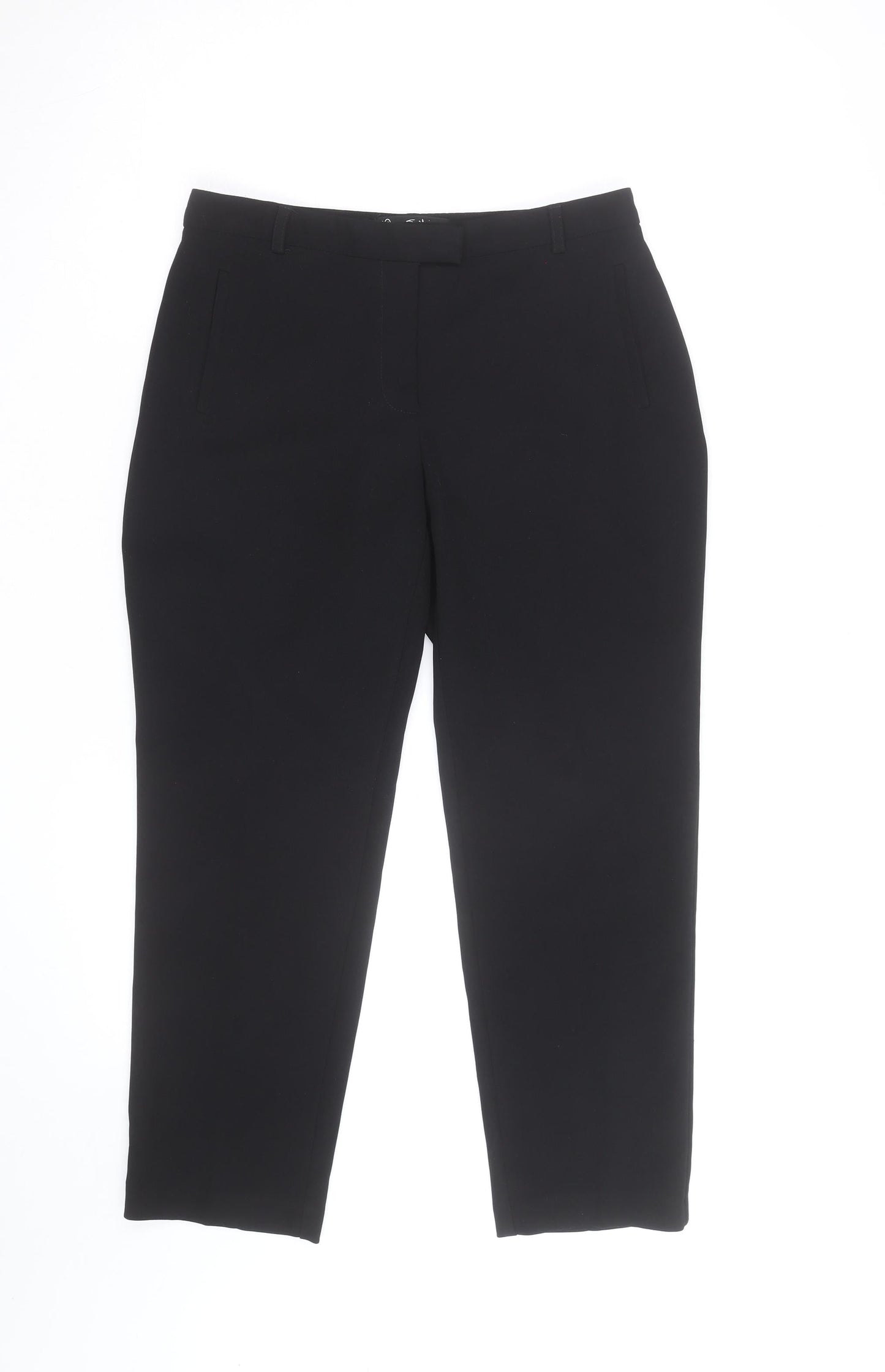 Miss Selfridge Women Black Slim Tailored Ankle Trousers Size 10