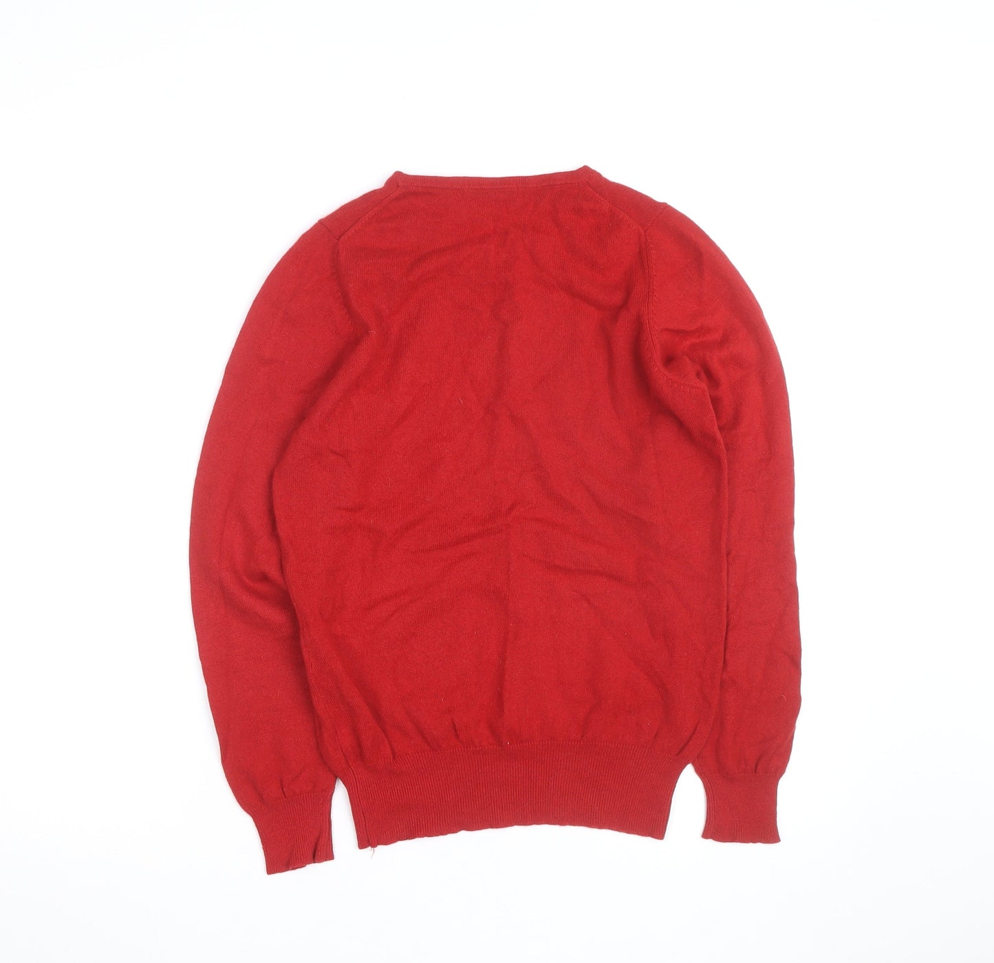 Marks and Spencer Women Red Cashmere Crew Neck Jumper Size 16