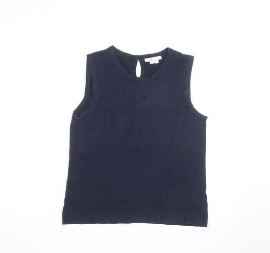 Boden Women's Blue Cotton Sleeveless Tank Top M