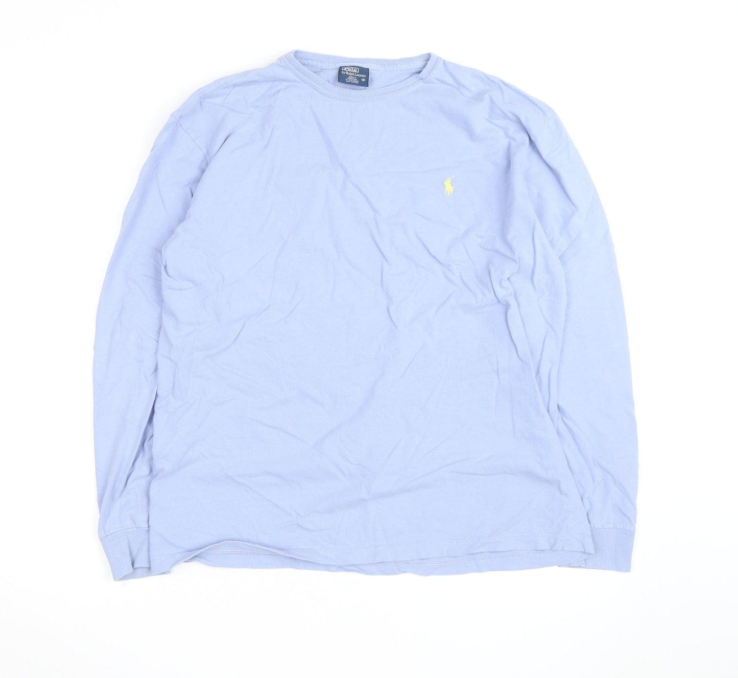 Ralph Lauren Men's Blue Long Sleeve Cotton Crew Neck Casual Top M