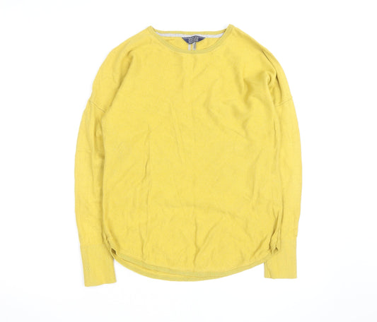 Joules Women’s Yellow Cotton Crew Neck Long Sleeve Jumper Size 18