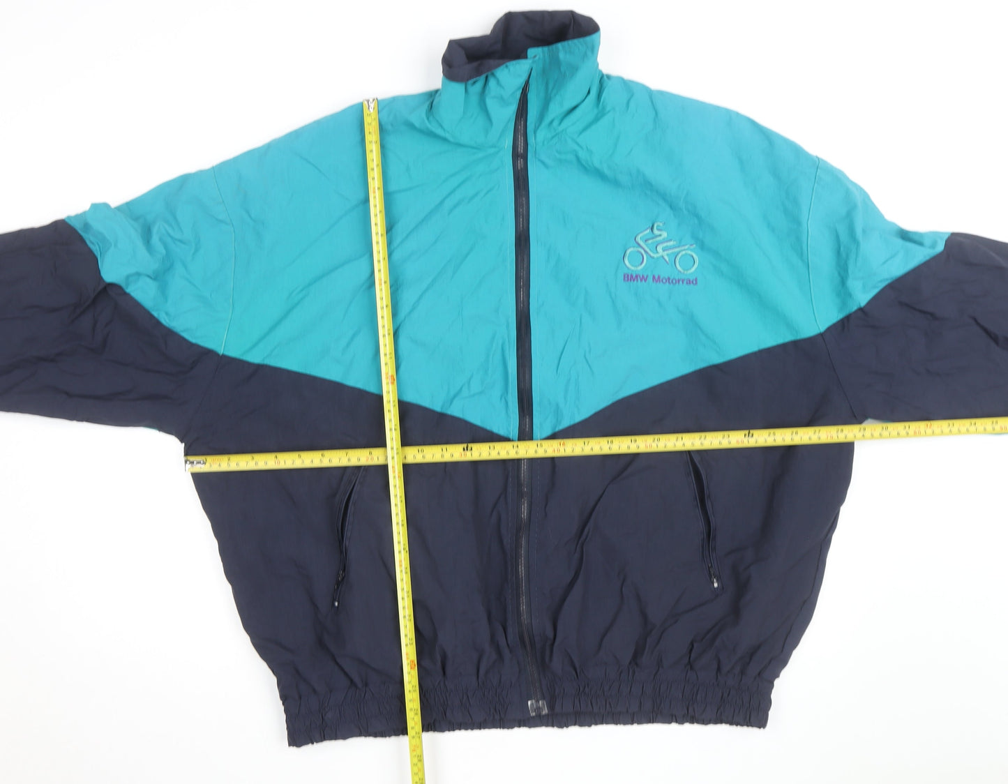 BMW Motorrad Men's Blue 2XL Vintage Nylon Windbreaker Jacket