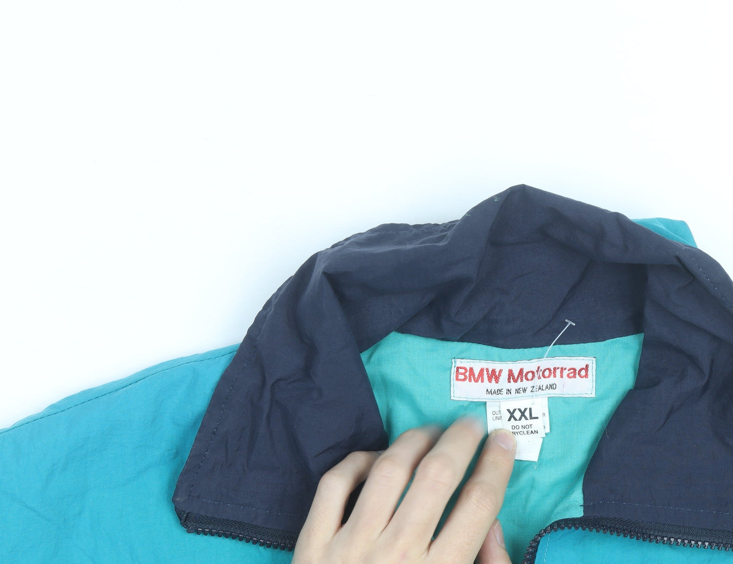 BMW Motorrad Men's Blue 2XL Vintage Nylon Windbreaker Jacket
