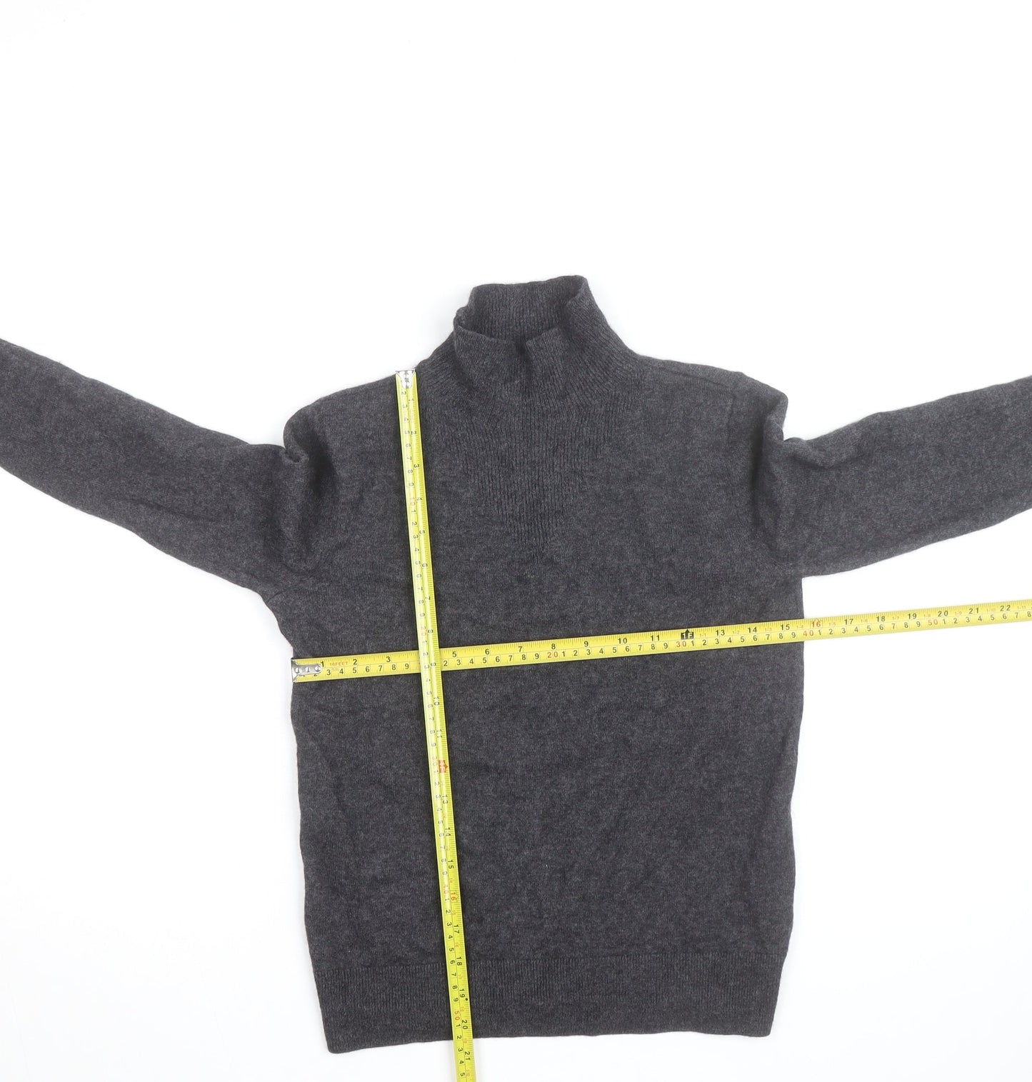 Banana Republic Women’s Grey Cashmere Roll Neck Jumper XS