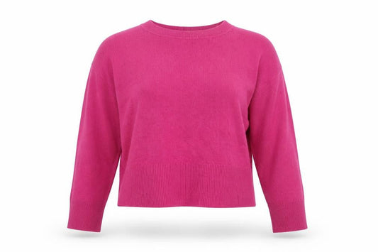 Rachel Zoe Women's Pink Cashmere Crew Neck Long Sleeve Jumper Size L