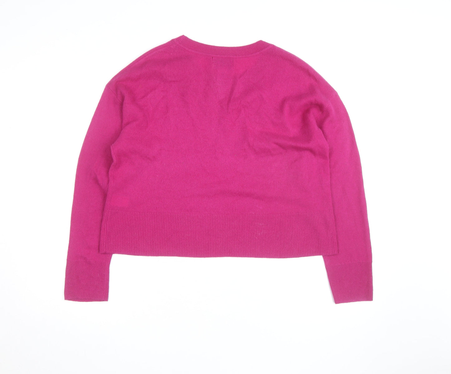 Rachel Zoe Women's Pink Cashmere Crew Neck Long Sleeve Jumper Size L