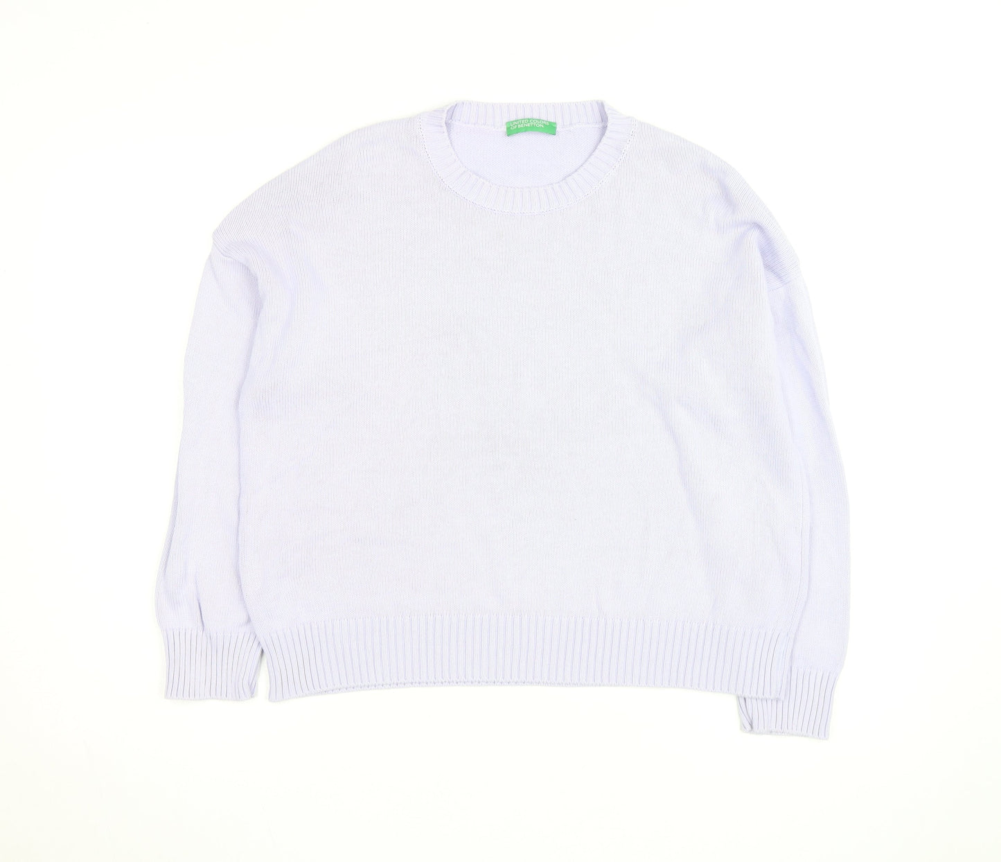 United Colors of Benetton Men's White Cotton Crew Neck Jumper M