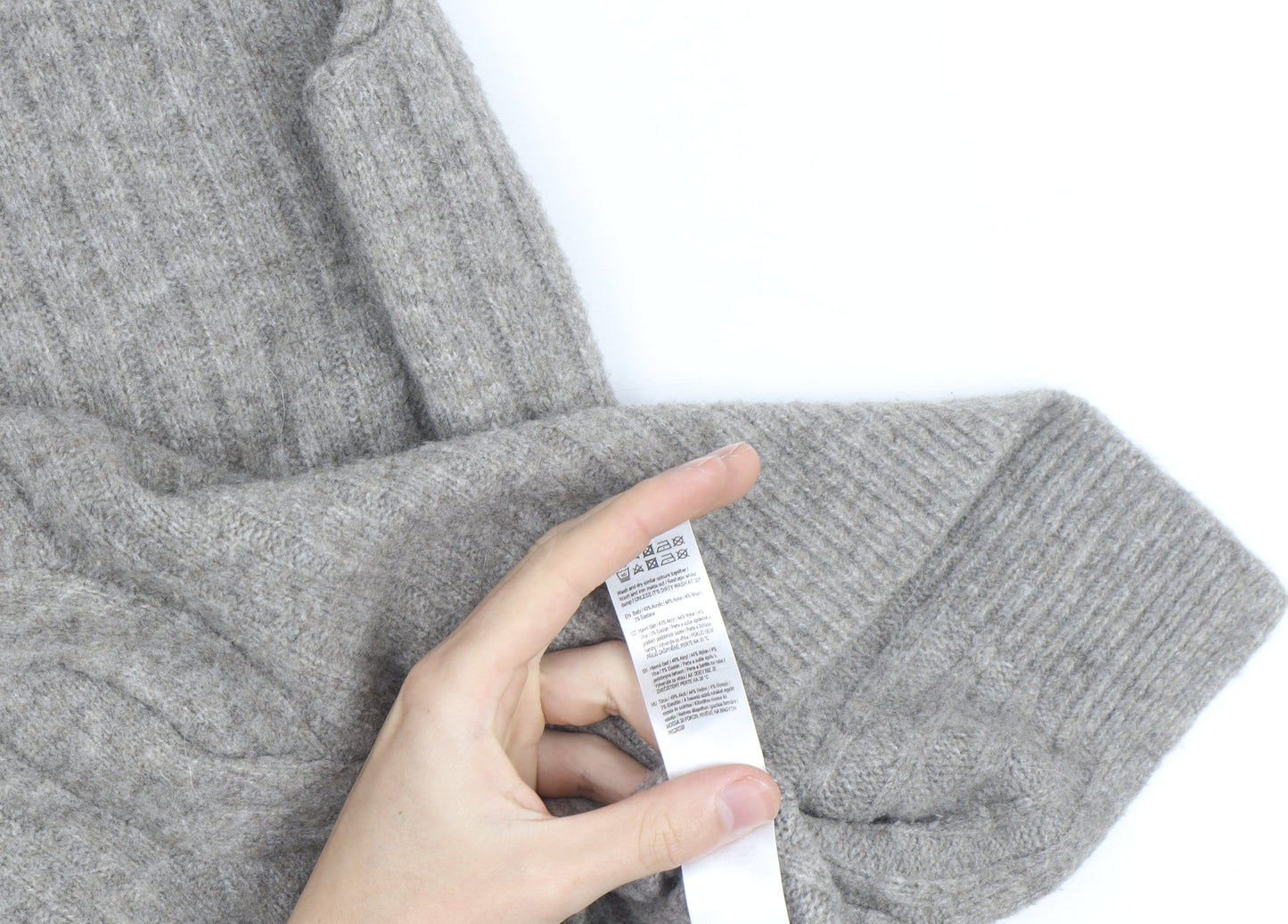 F&F Womens Grey Roll Neck Cable-Knit Wool Blend Sleeveless Jumper XL