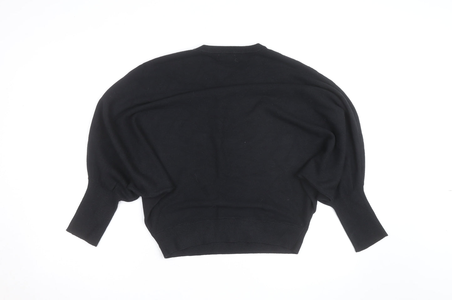 QED London Womens Black L Jumper Star Embellished Batwing Knit Top